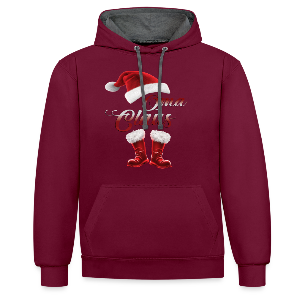 Oma Claus Hoodie - Weinrot/Anthrazit