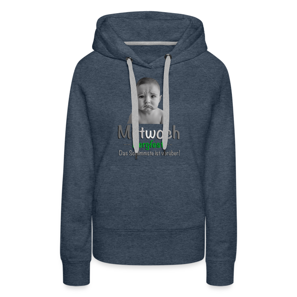 Mittwoch endlich Bergfest Hoodie - Jeansblau