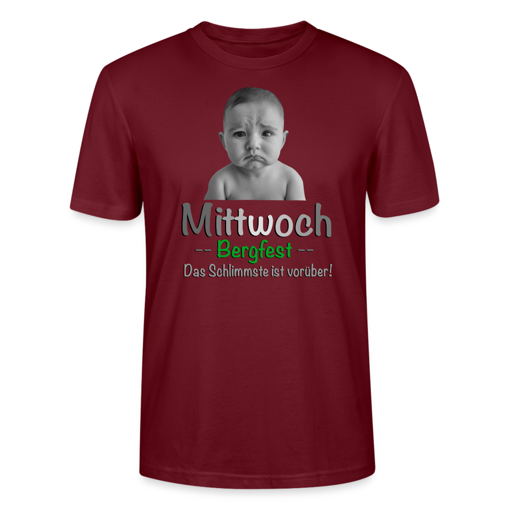 Mittwoch, endlich Bergfest - T-Shirt - Burgunderrot