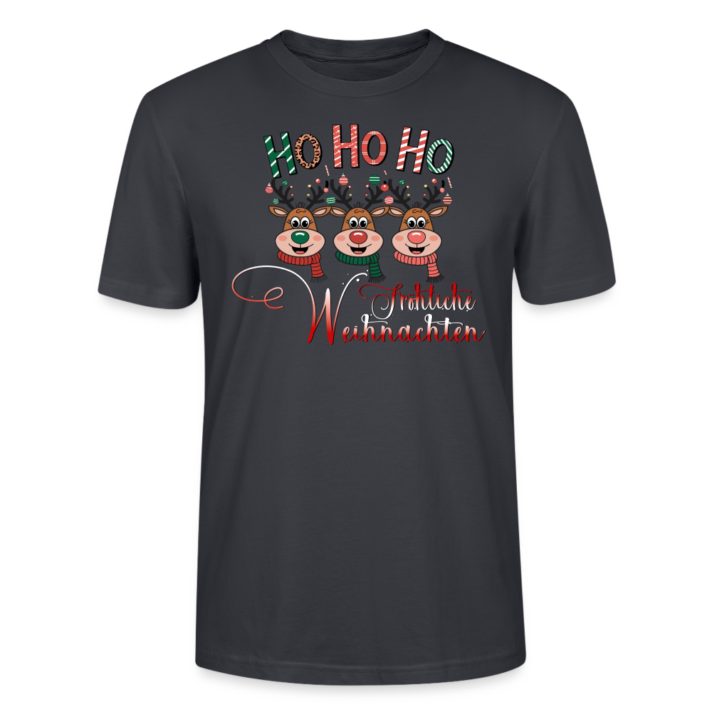 HO HO HO Weihnachten T-Shirt - Dunkles Graublau