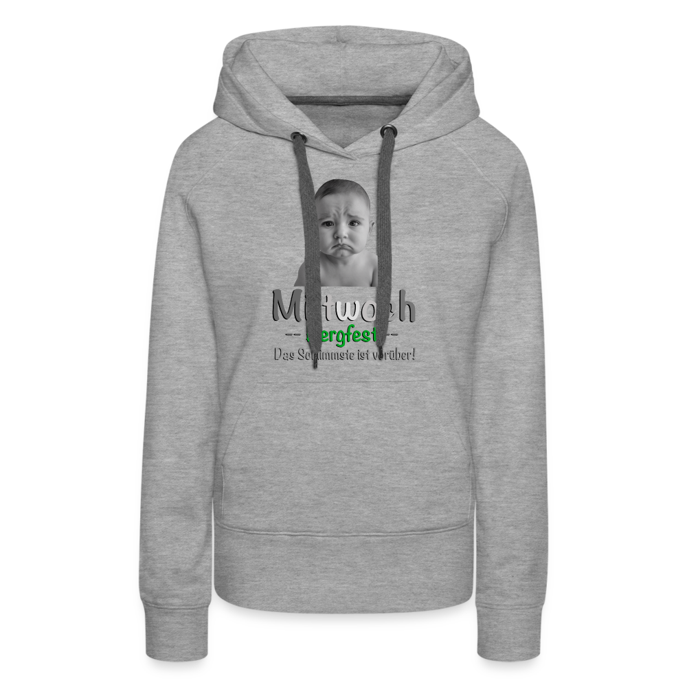 Mittwoch endlich Bergfest Hoodie - Grau meliert