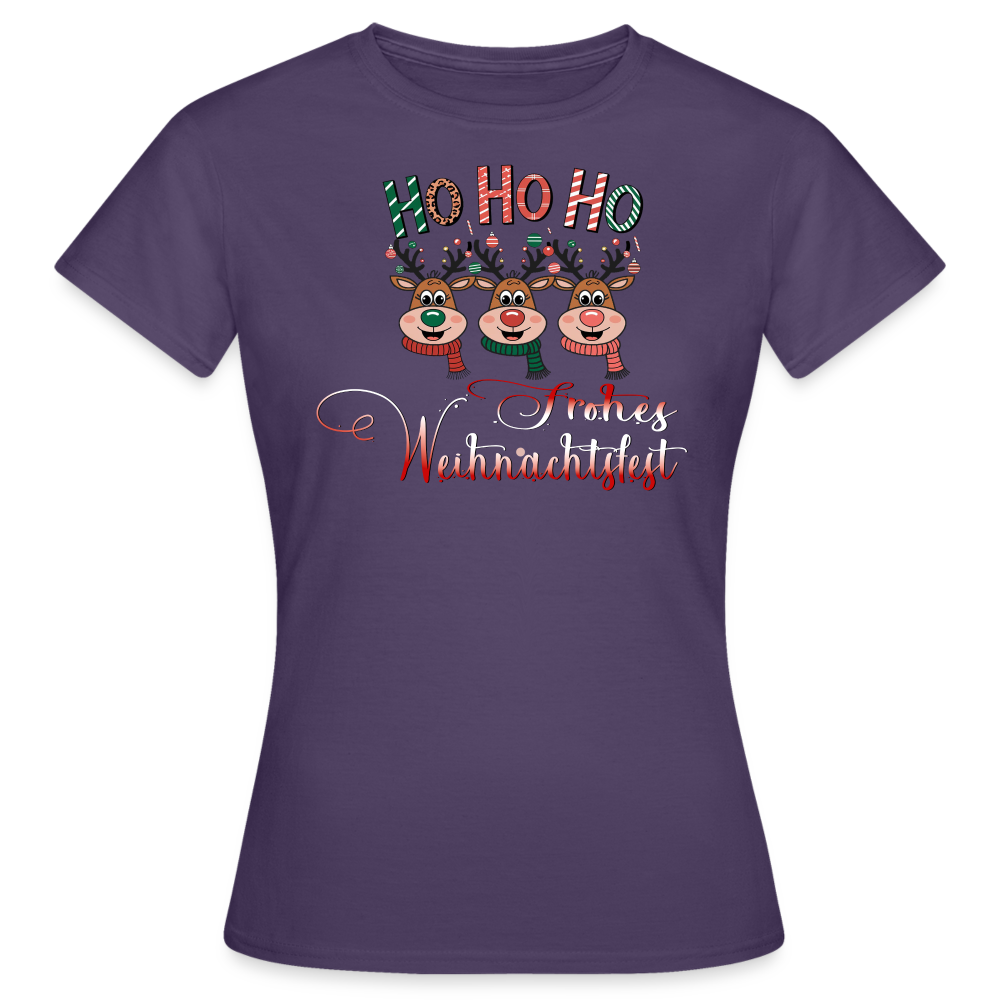 Frohes Weihnachtsfest T-Shirt - Dunkellila