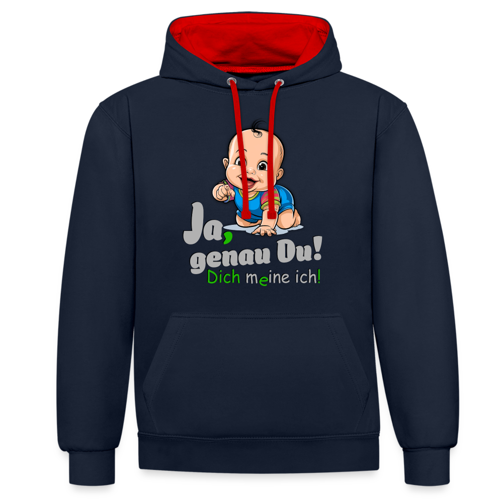 Ja, genau Du - Premium Hoodie 🙂 - Navy/Rot