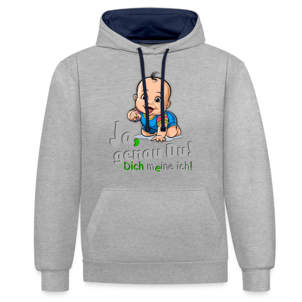 Ja, genau Du - Premium Hoodie 🙂 - Grau meliert/Navy