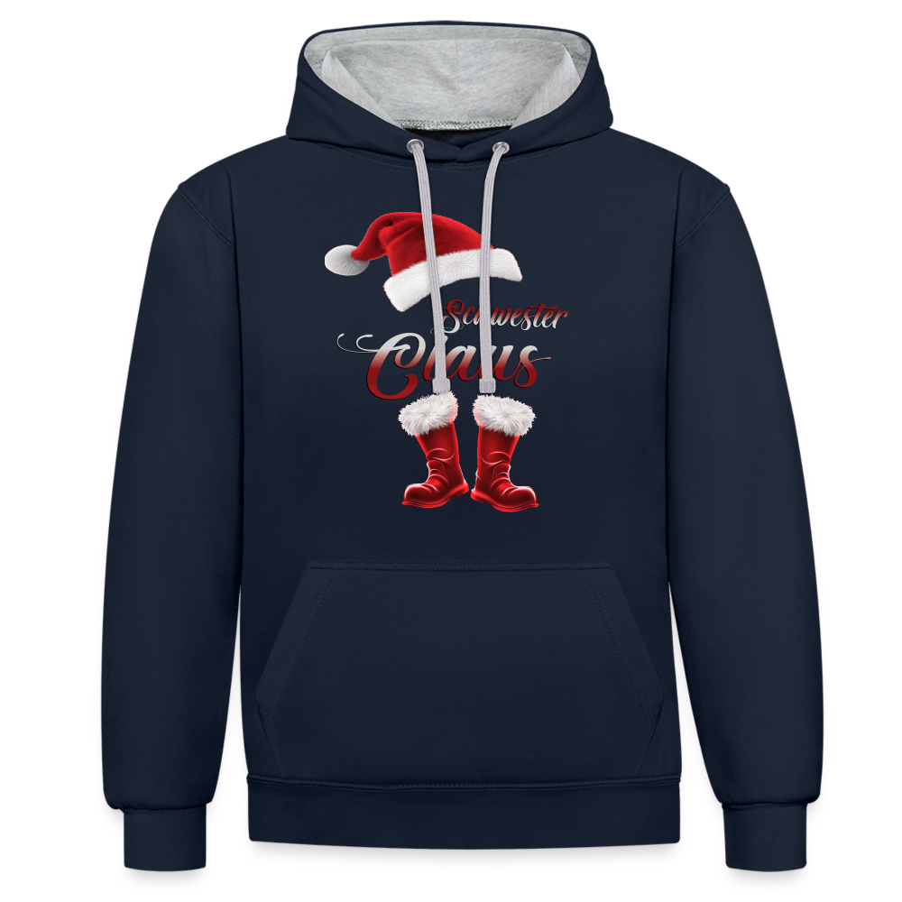 Schwester Claus Hoodie - Navy/Grau meliert