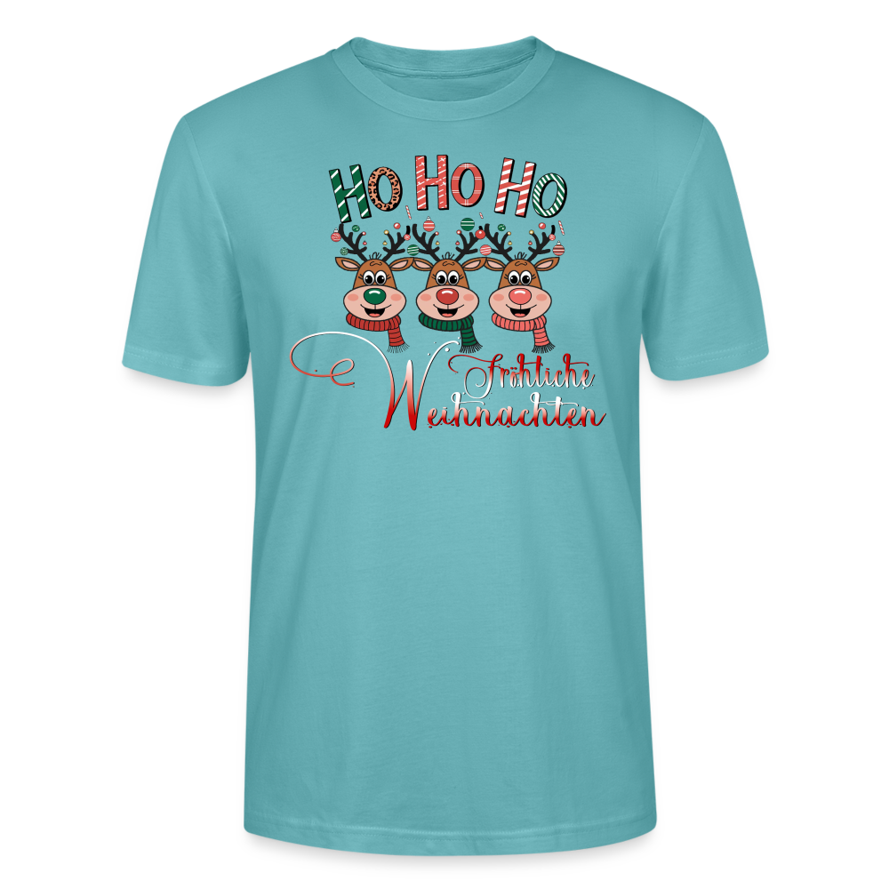 HO HO HO Weihnachten T-Shirt - Pastelltürkis