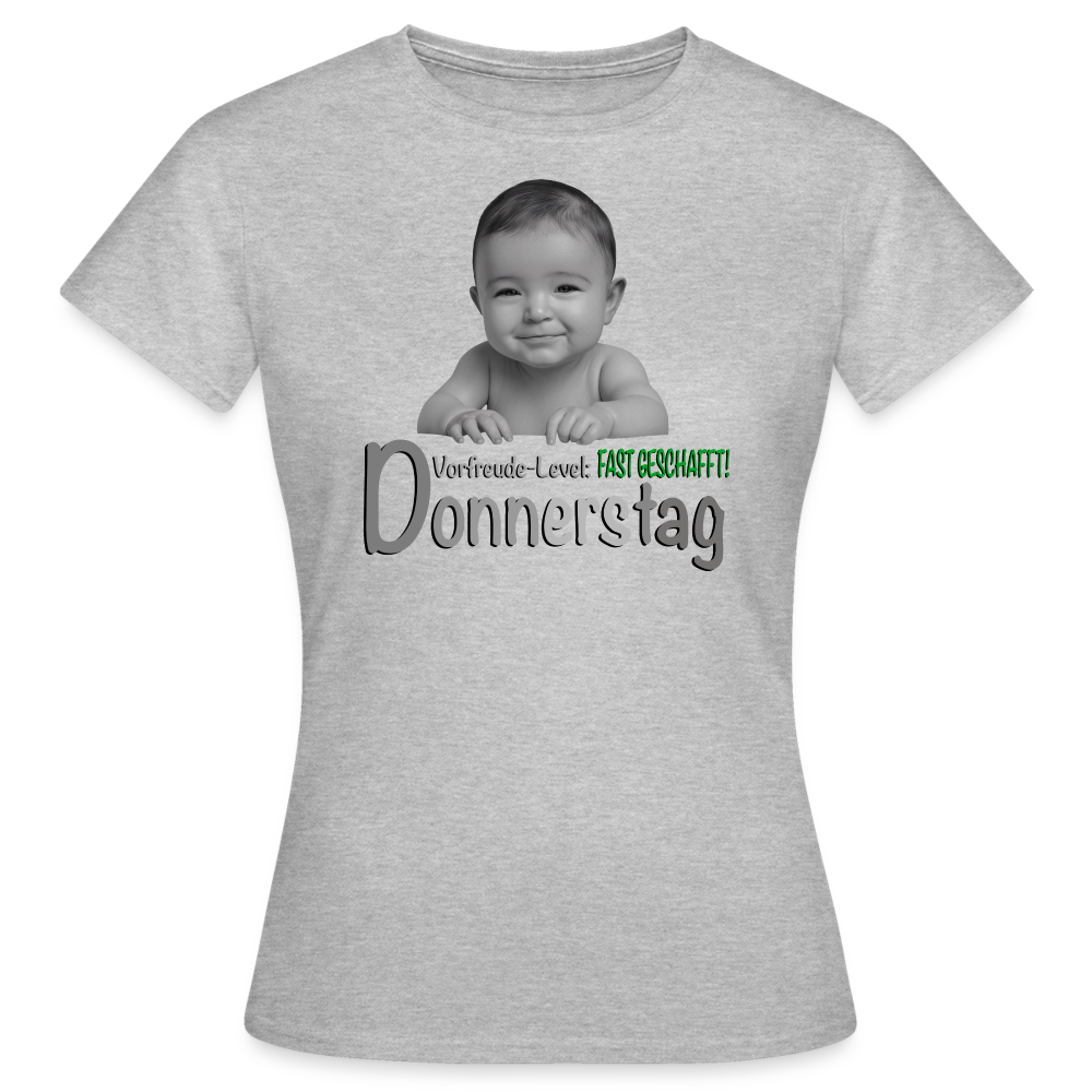 Donnerstag- Vorfreude-Level - Shirt - Grau meliert