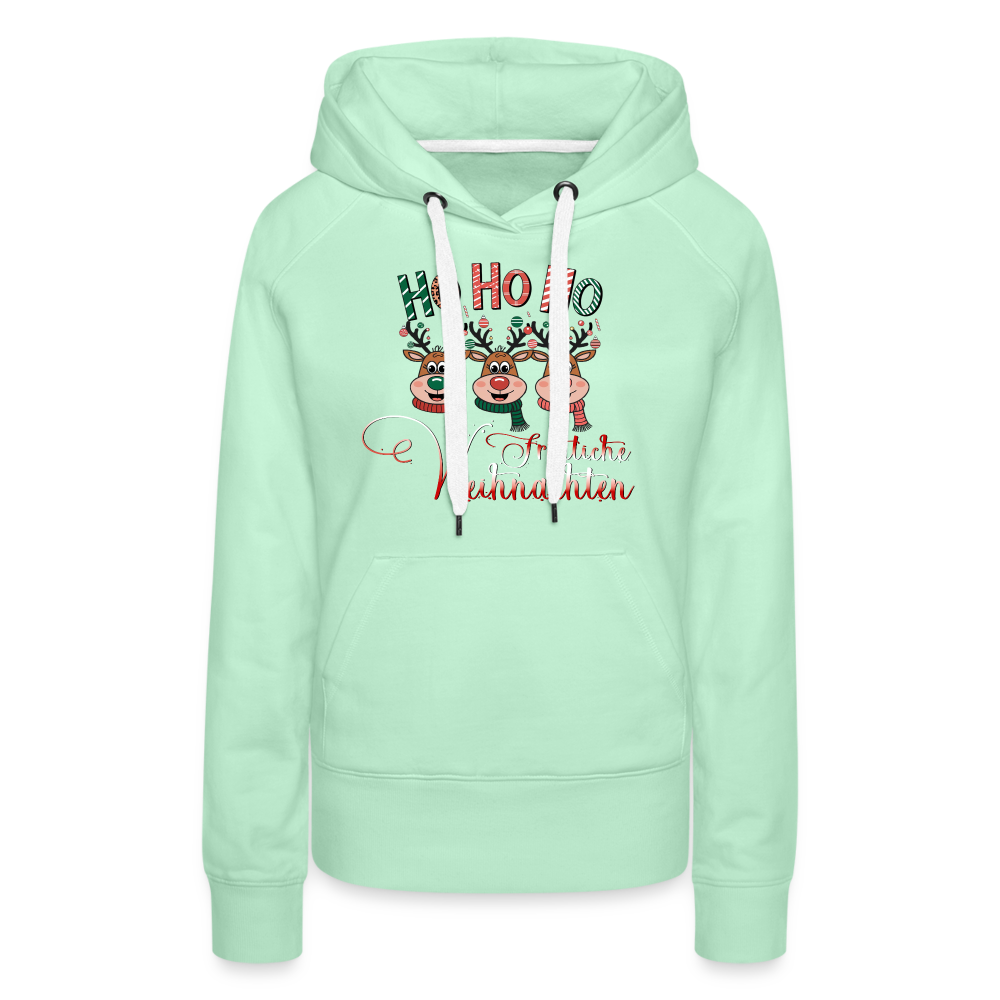 Fröhliche Weihnachten Premium Hoodie - helles Mintgrün