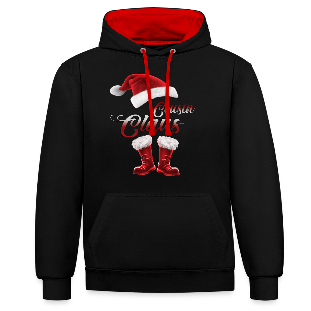 Cousin Claus Hoodie - Schwarz/Rot