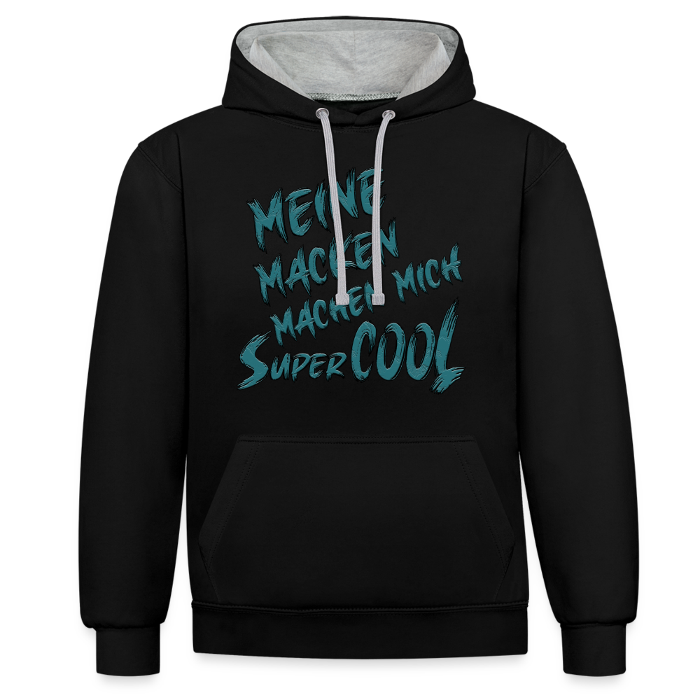 Super colle Macken Hoodie - Schwarz/Grau meliert