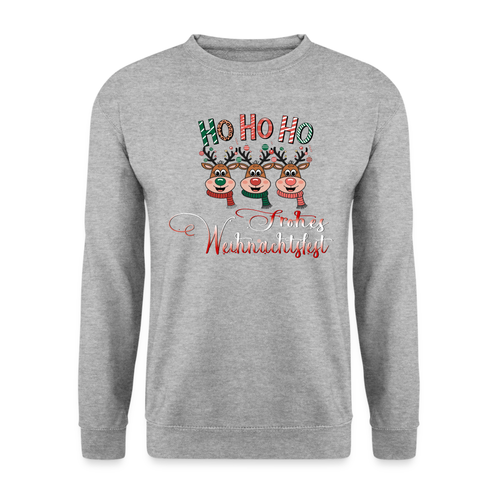 Frohes Weihnachtsfest Pullover - Weißgrau meliert