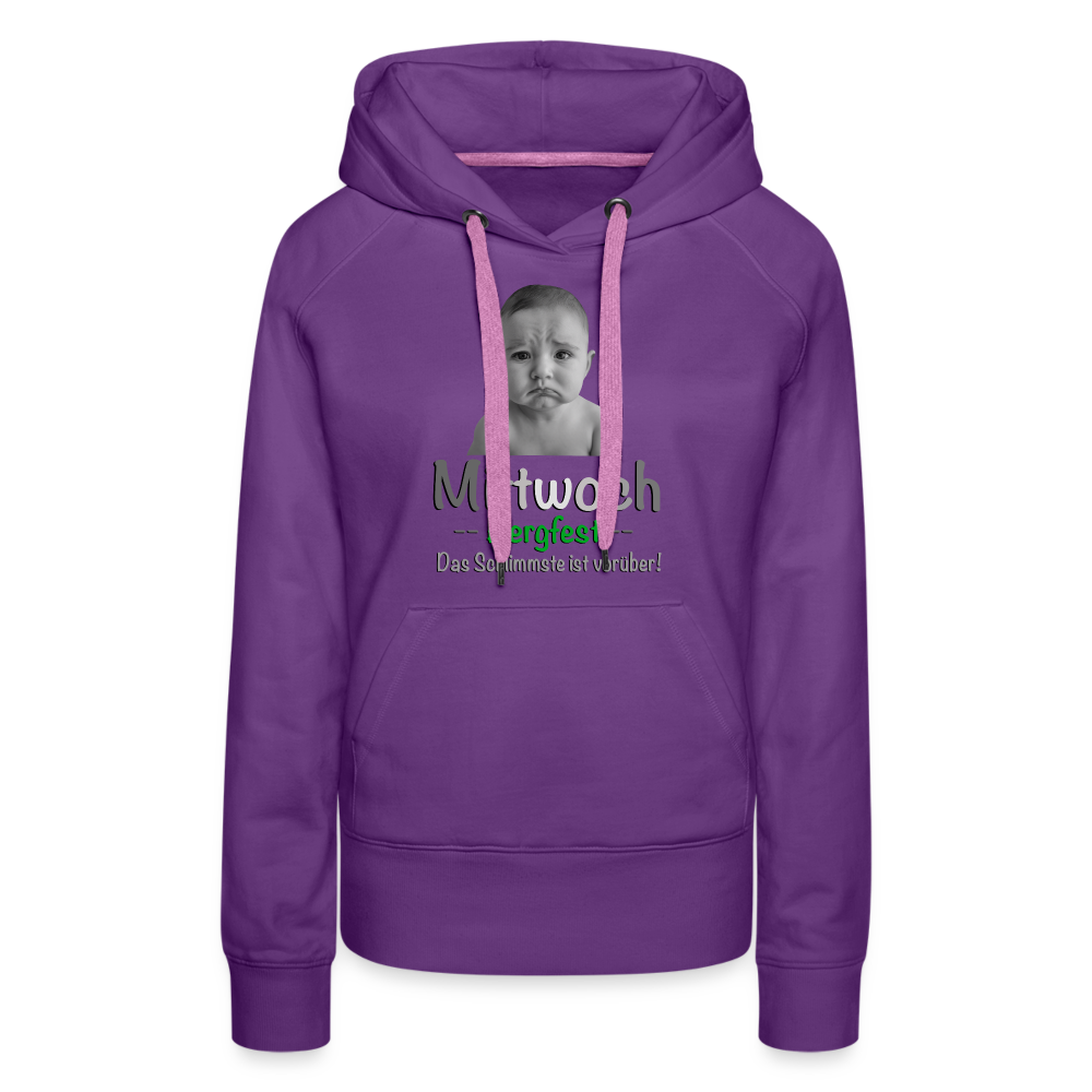 Mittwoch endlich Bergfest Hoodie - Purple