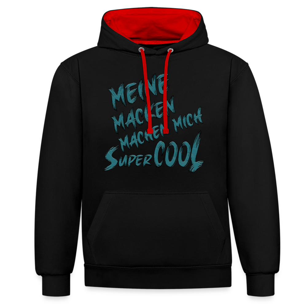 Super colle Macken Hoodie - Schwarz/Rot