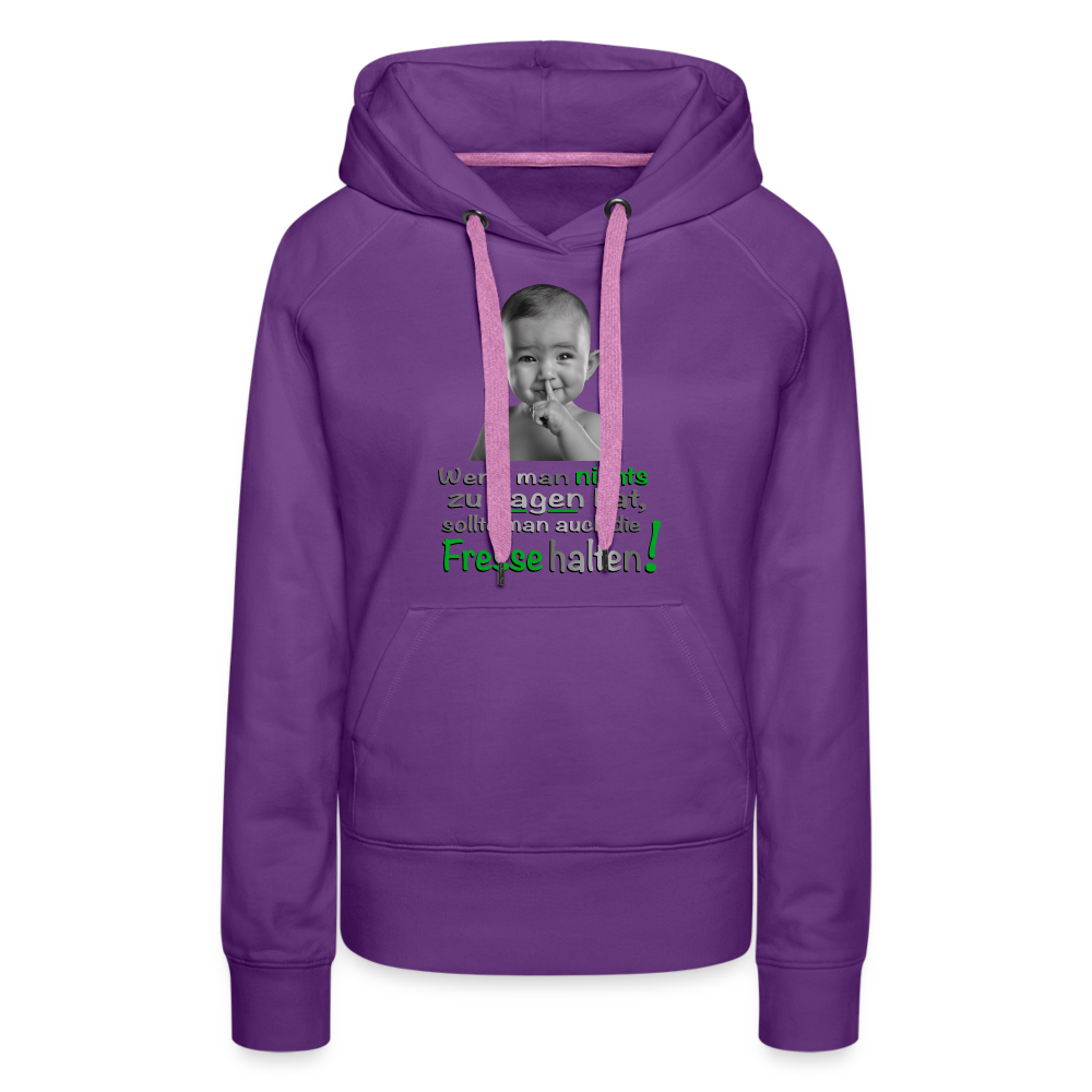 Hoodie mit frechem Statement - Purple