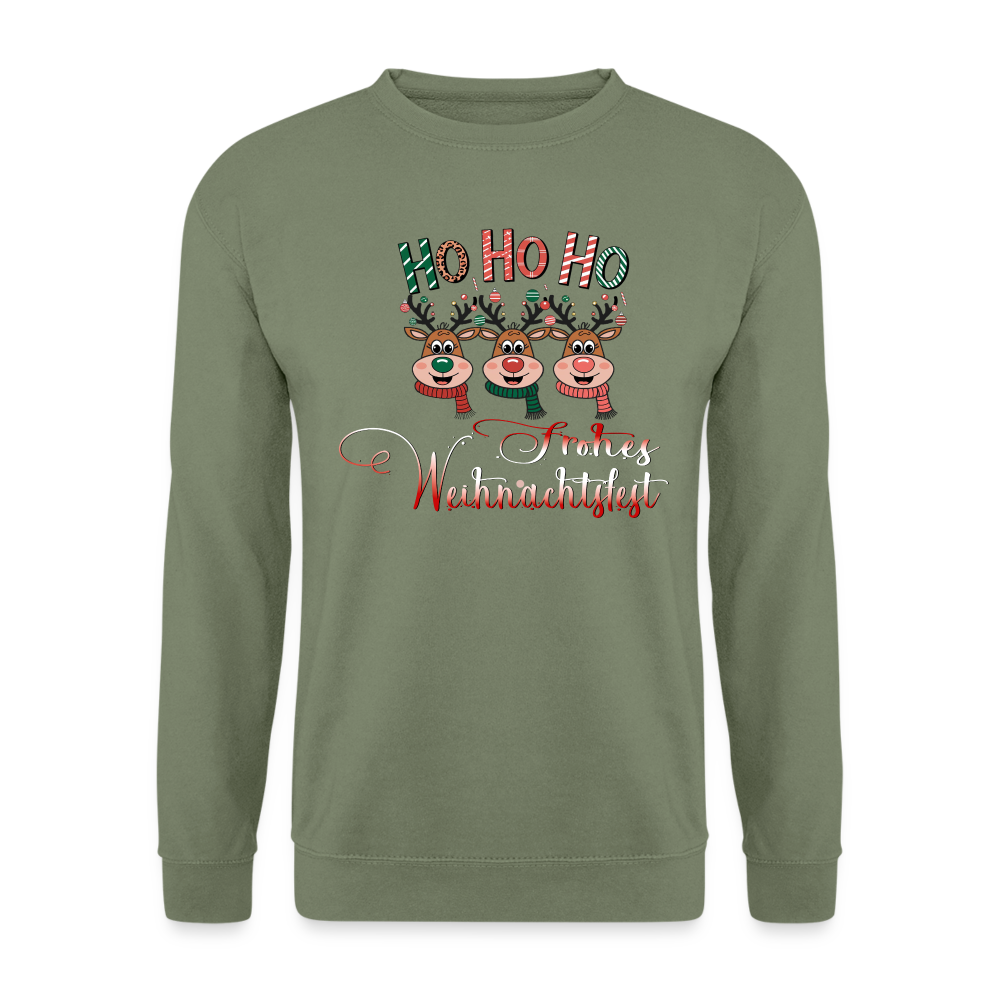 Frohes Weihnachtsfest Pullover - Armeegrün