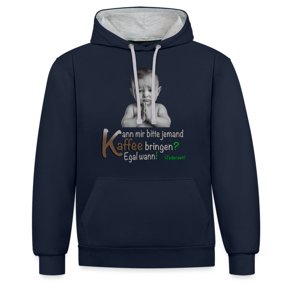 Der Hoodie für kostenlosen Kaffee ✅ - Navy/Grau meliert