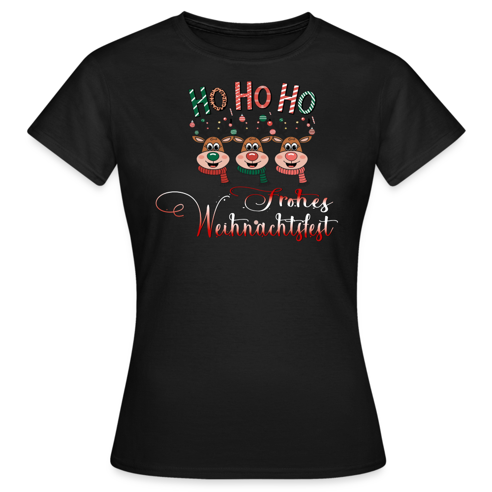 Frohes Weihnachtsfest T-Shirt - Schwarz