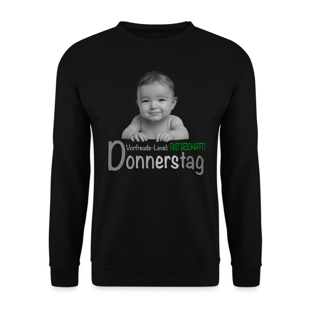 Donnerstag - Vorfreude-Level -  Pulli - Schwarz