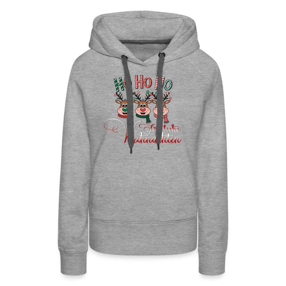 Fröhliche Weihnachten Premium Hoodie - Grau meliert