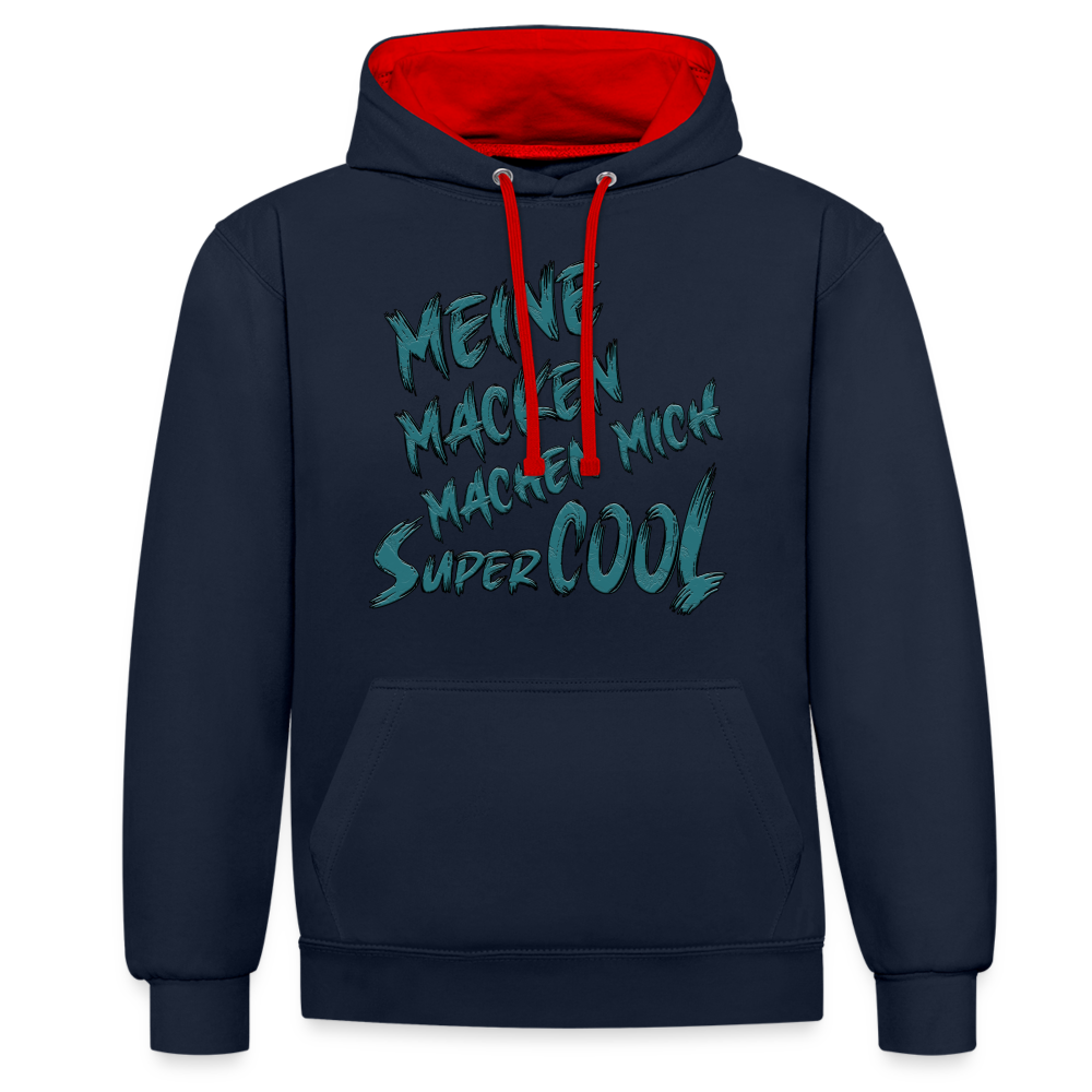 Super colle Macken Hoodie - Navy/Rot