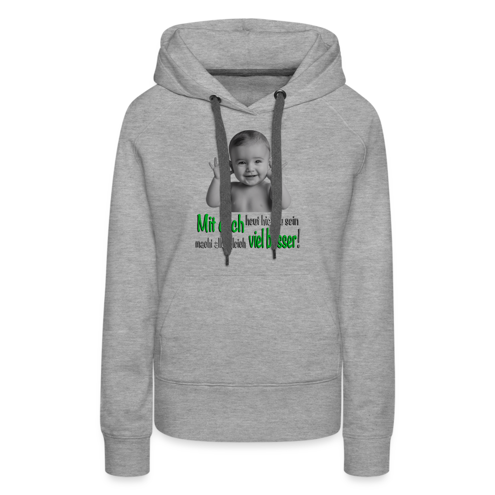 Mit euch viel besser Premium Hoodie - Grau meliert