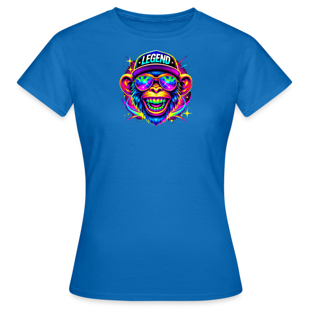 Frauen T-Shirt - lustiges cooles Affen Motiv - Royalblau