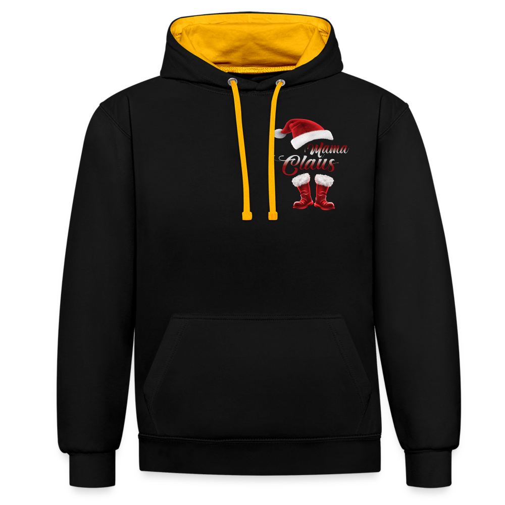 Mama Claus 2 Color Hoodie zu Fest - Schwarz/Gold