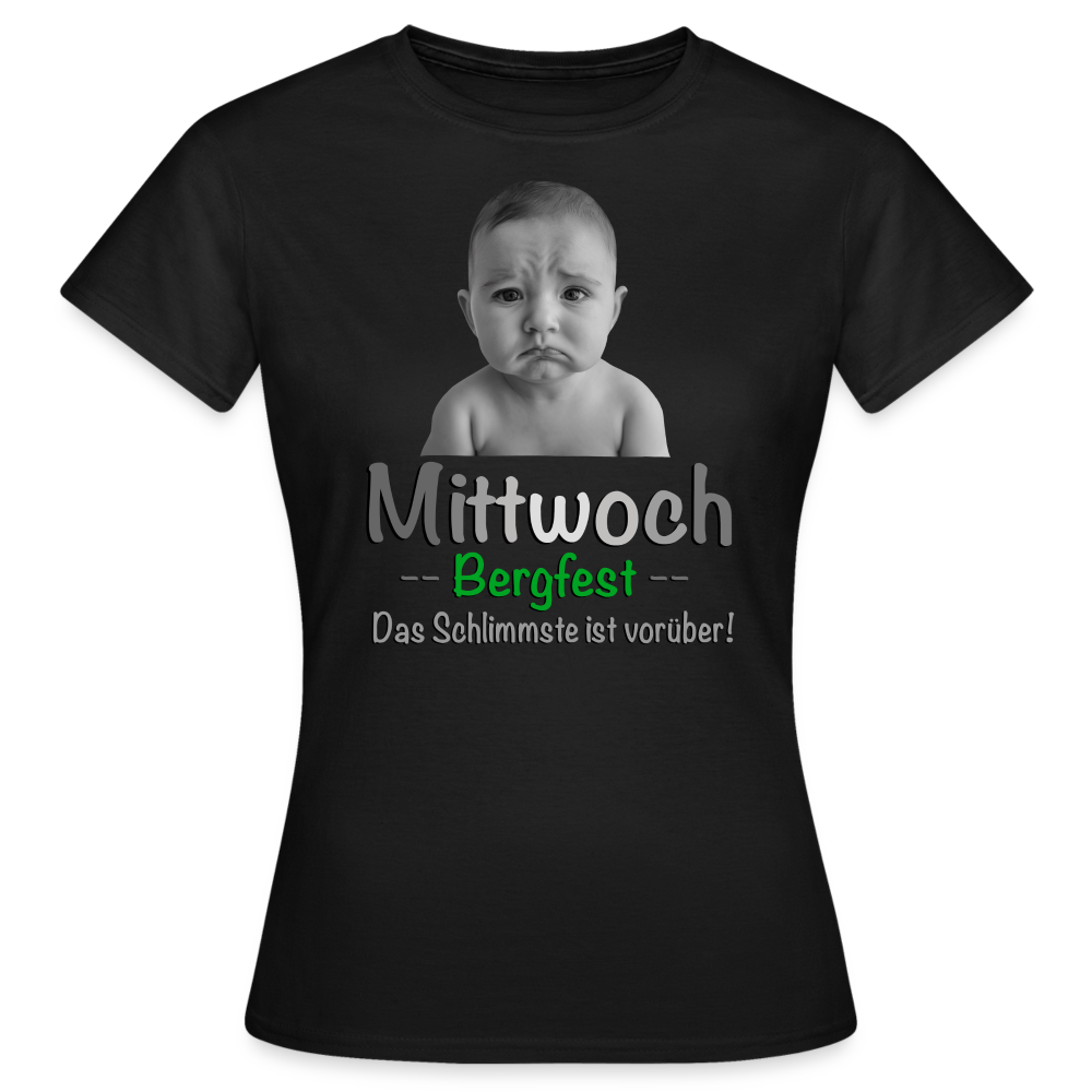 Mittwoch endlich Bergfest T-Shirt - Schwarz