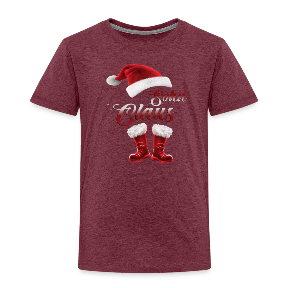 Sohn Claus Kinder T-Shirt - Bordeauxrot meliert