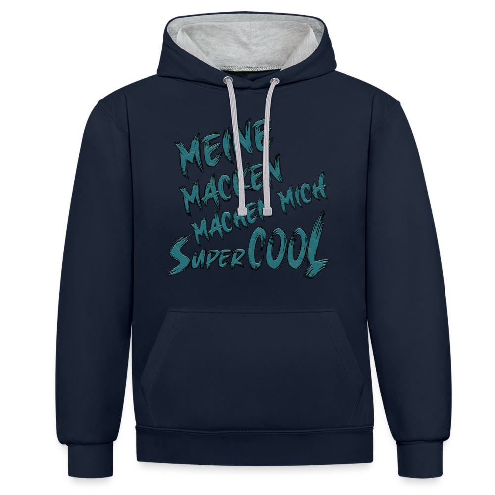 Super colle Macken Hoodie - Navy/Grau meliert