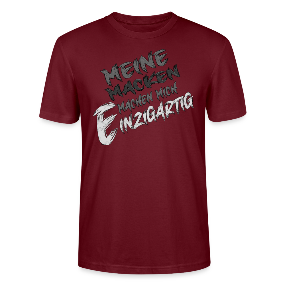 Einzigartige Macken T-Shirt - Burgunderrot