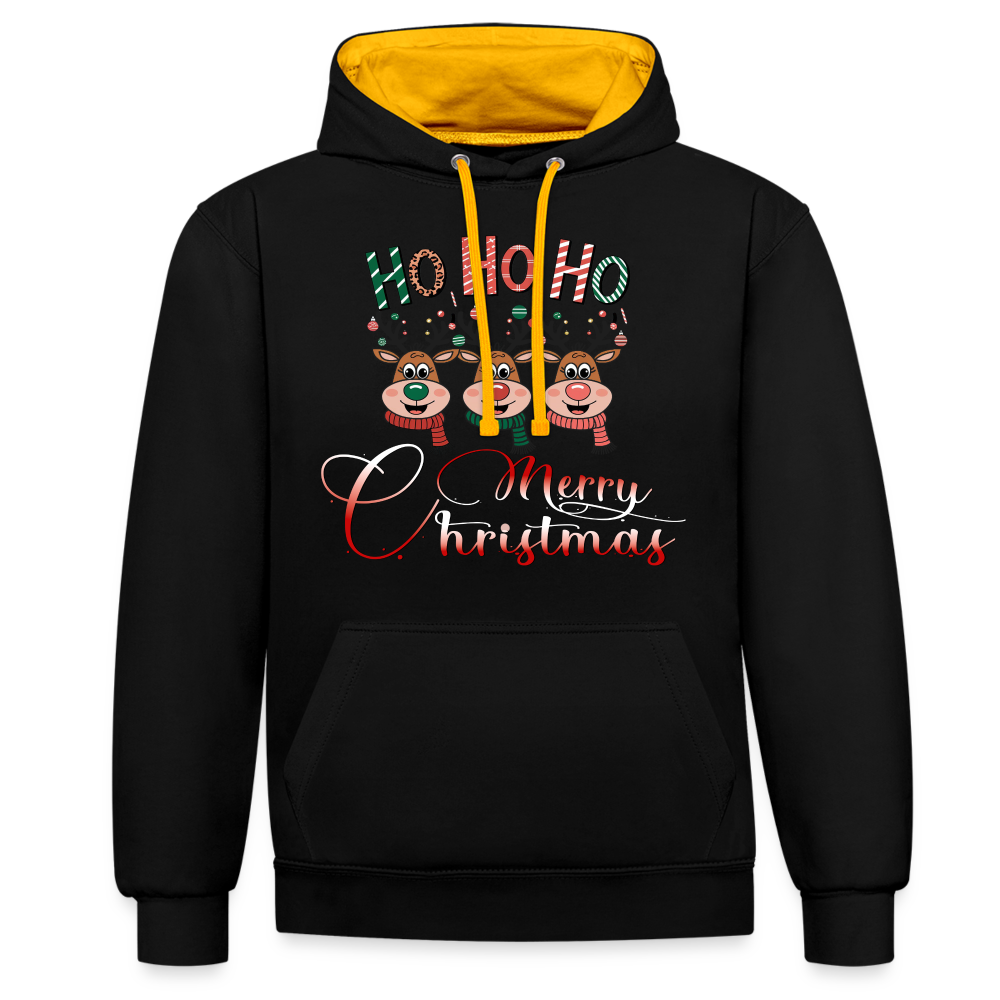 Merry Christmas Hoodie - Schwarz/Gold