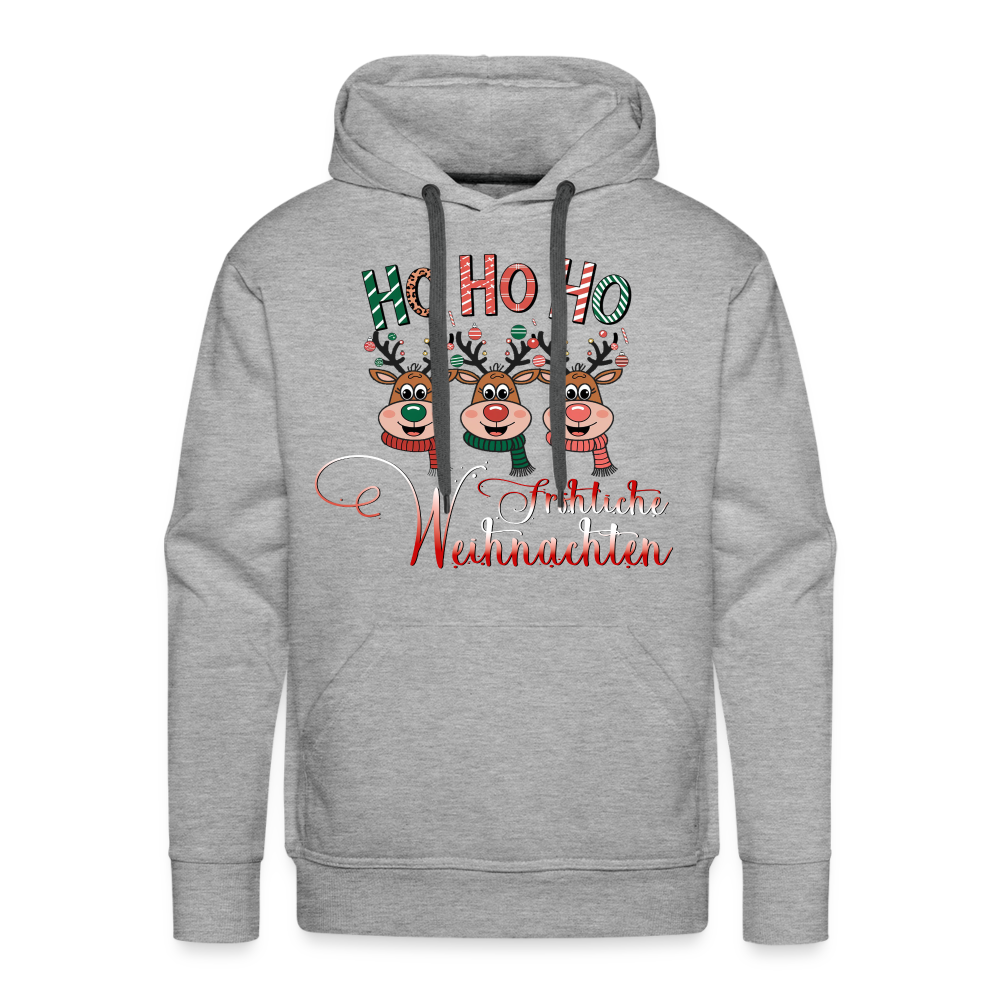 Fröhliche Weihnachten Premium Hoodie - Grau meliert