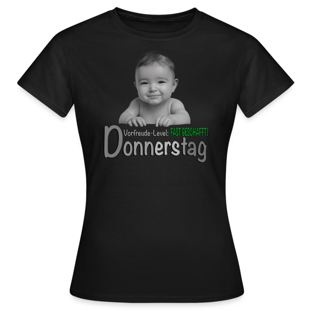 Donnerstag- Vorfreude-Level - Shirt - Schwarz