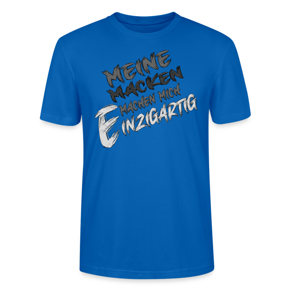 Einzigartige Macken T-Shirt - Pfauenblau