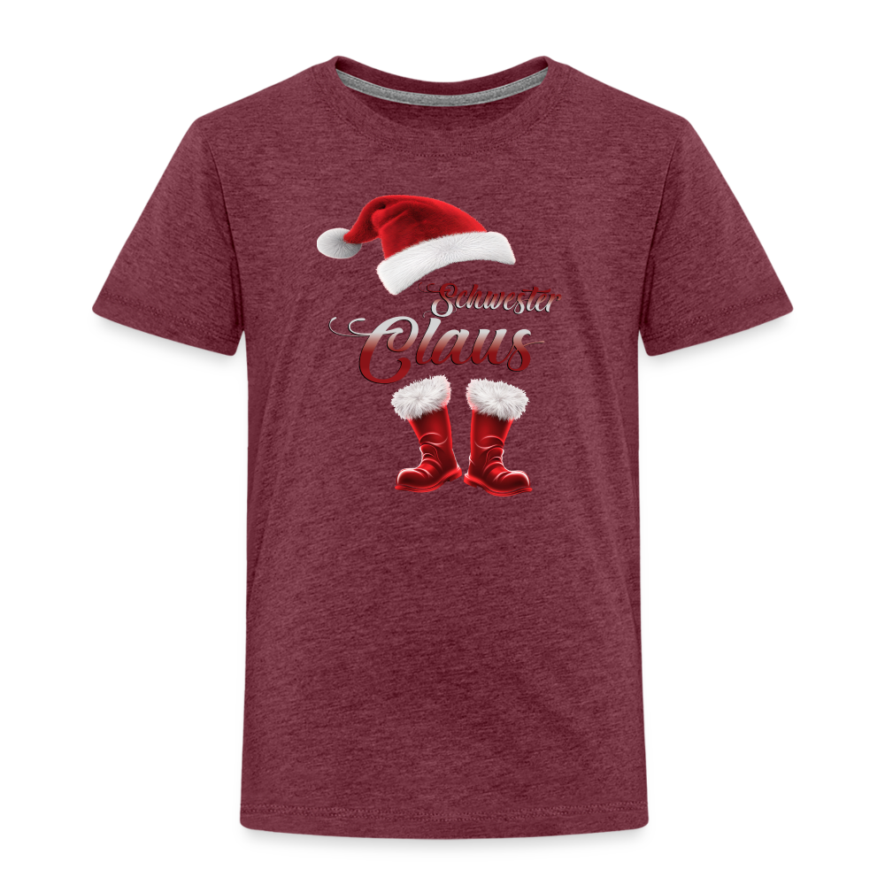 Schwester Claus Kinder T-Shirt - Bordeauxrot meliert