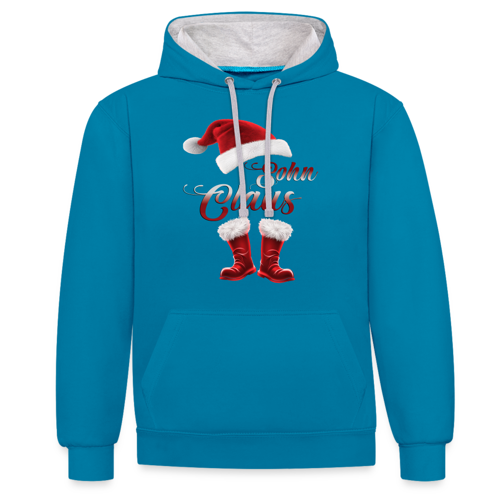 Sohn Claus Hoodie - Pfauenblau/Grau meliert