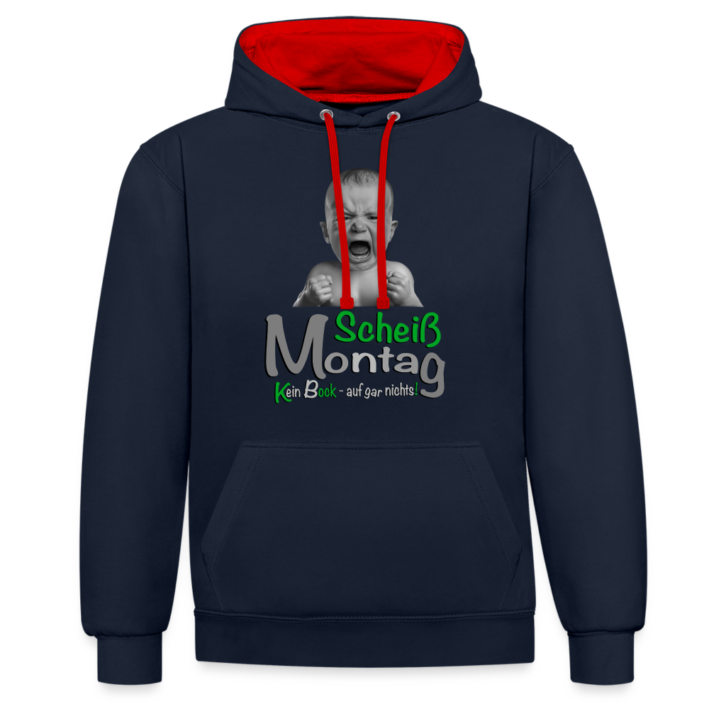 Montag ist ätzend Hoodie - Navy/Rot