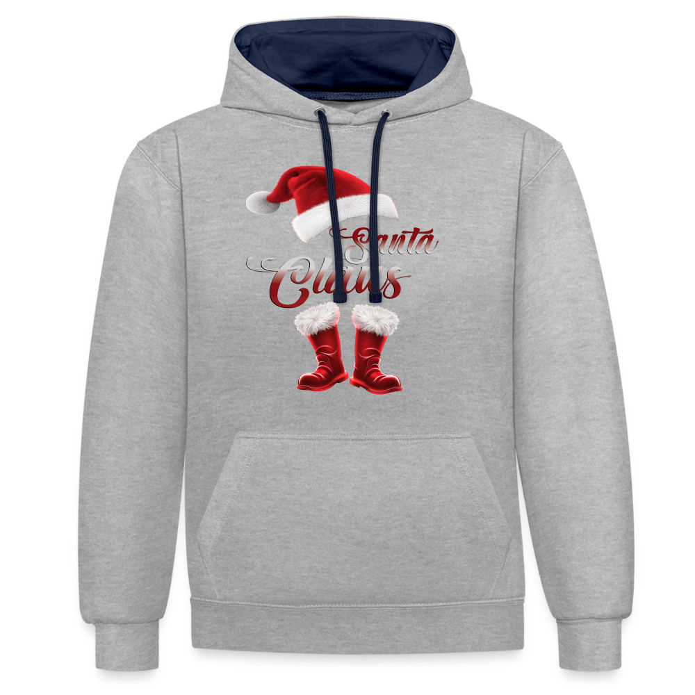 Santa Claus Hoodie - Grau meliert/Navy