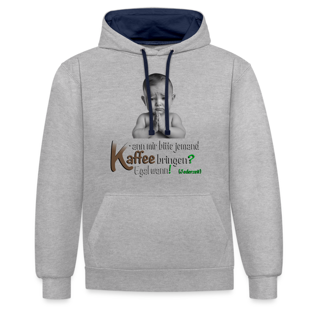 Der Hoodie für kostenlosen Kaffee ✅ - Grau meliert/Navy