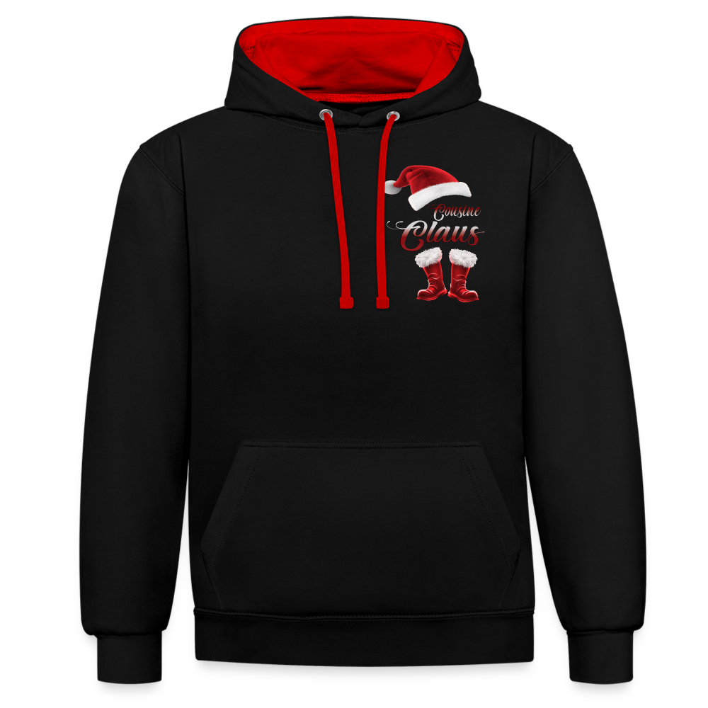 Der Cousine Claus Hoodie - Schwarz/Rot