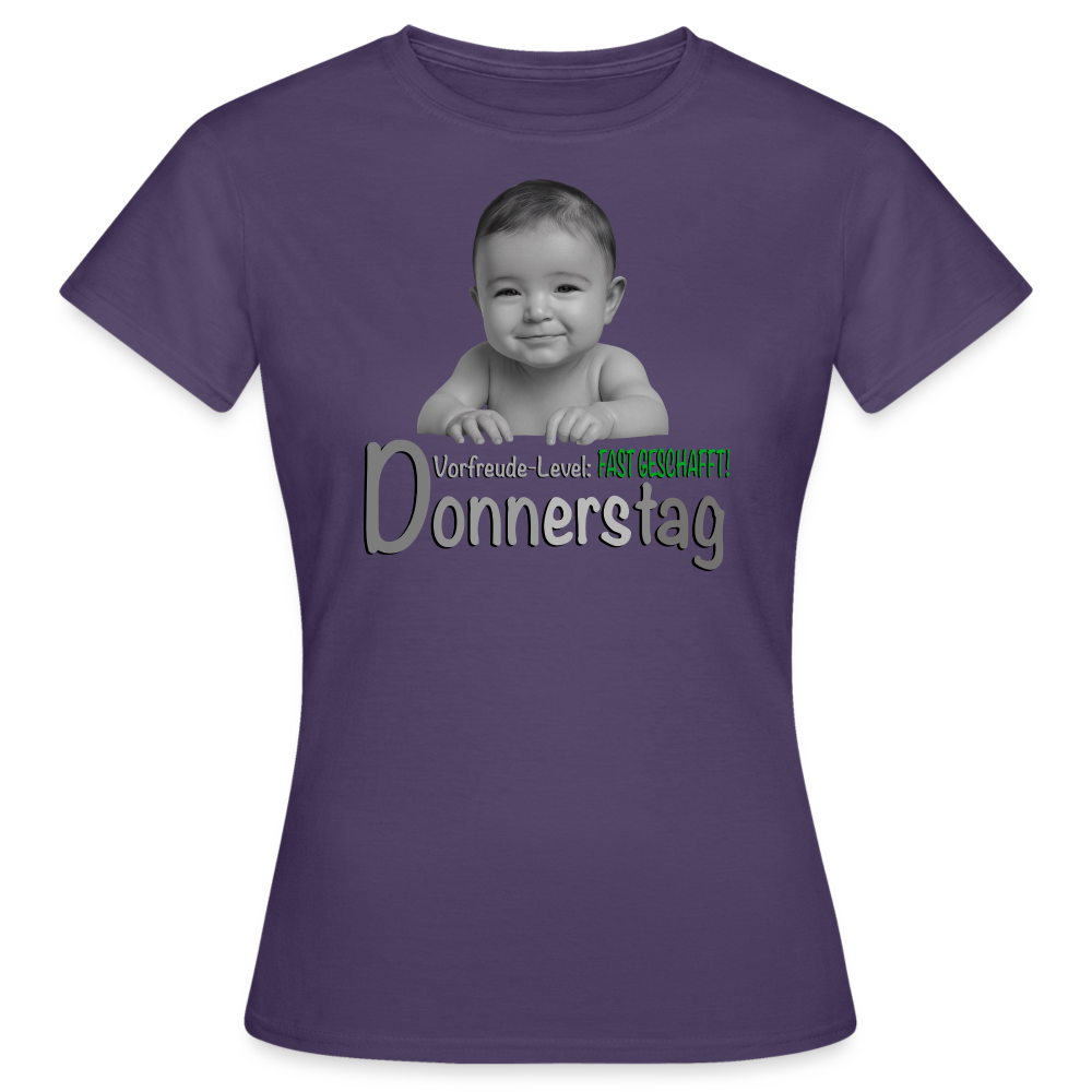 Donnerstag- Vorfreude-Level - Shirt - Dunkellila