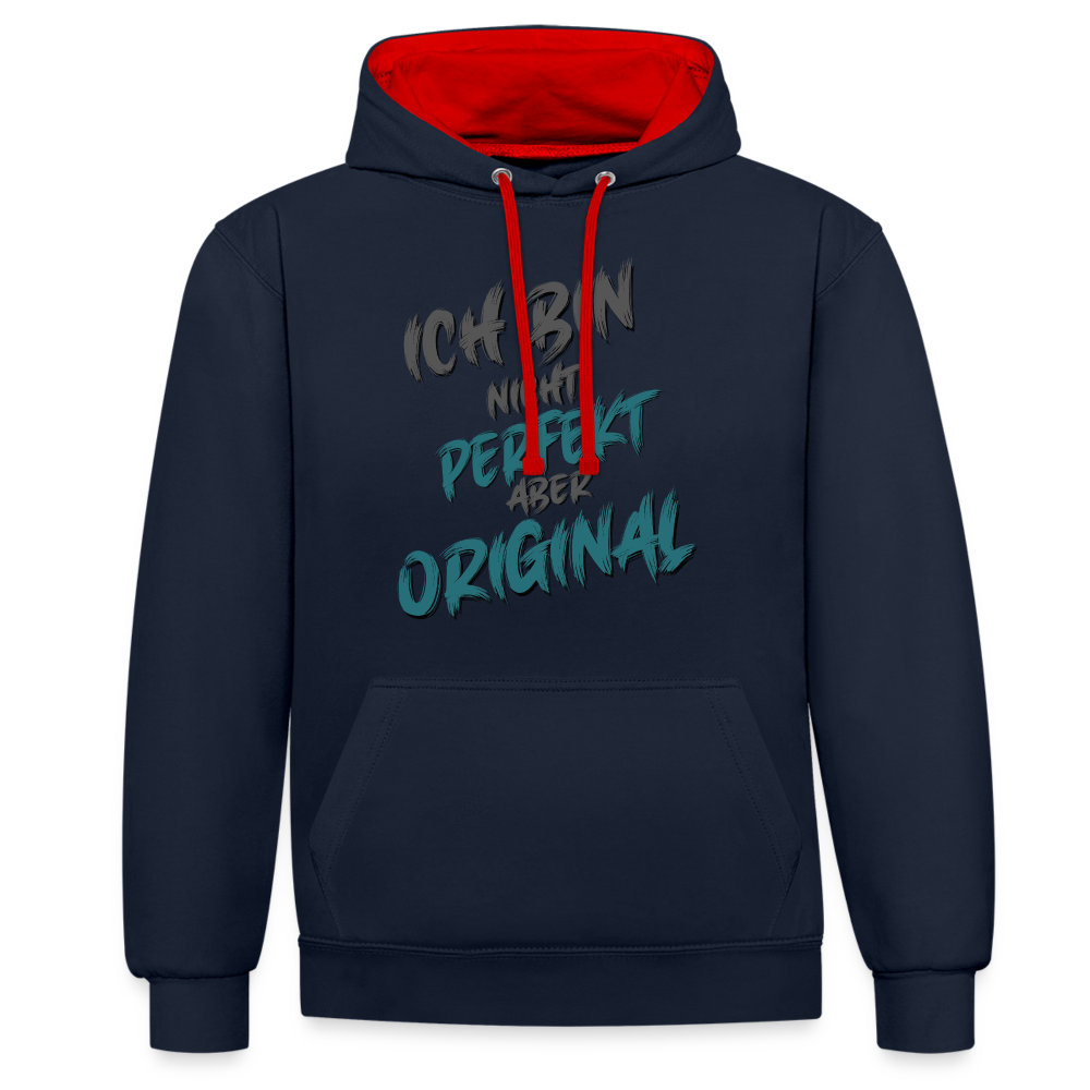 Ich bin nicht perfekt Hoodie - Navy/Rot