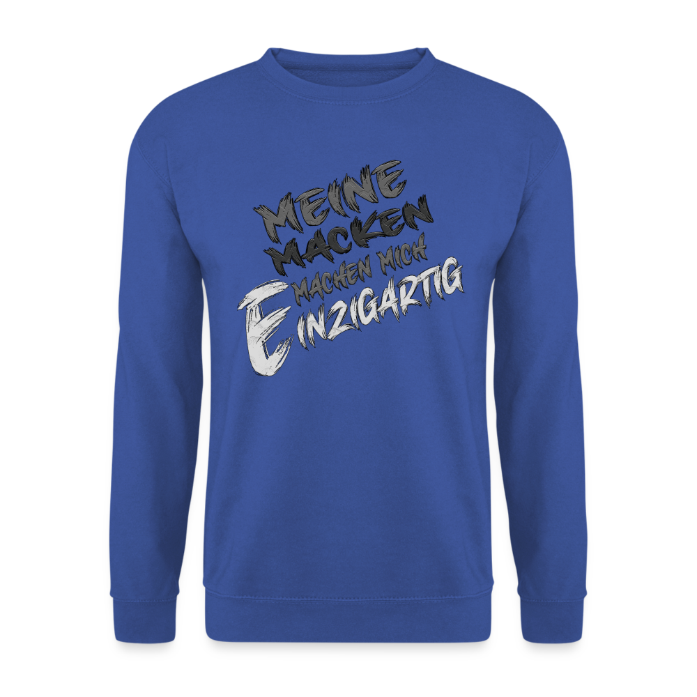 Einzigartige Macken Pulli - Royalblau