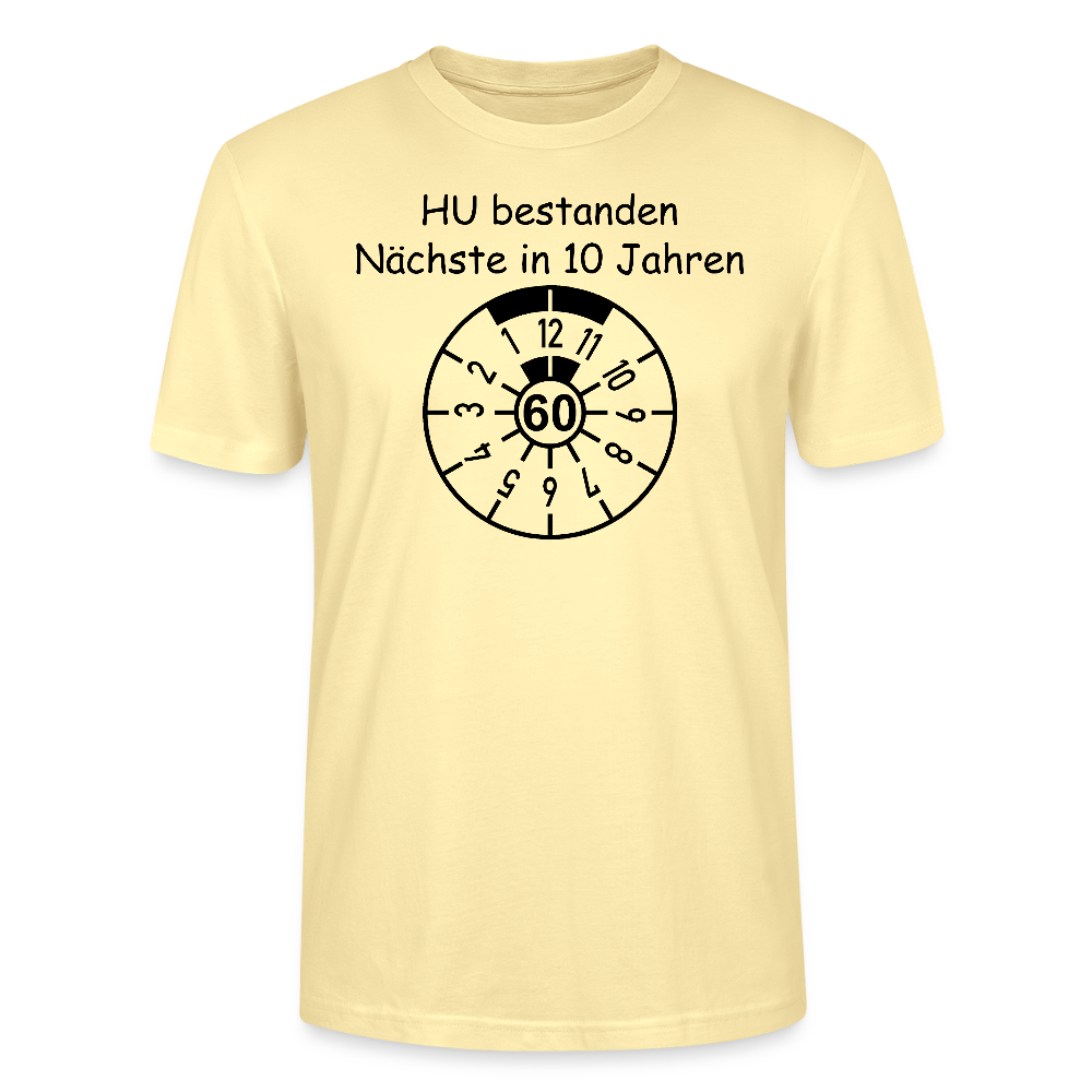 60. Geburtstag T-Shirt HU bestanden TÜV Plakette Design Creme Bio-Baumwolle - StreetwearX