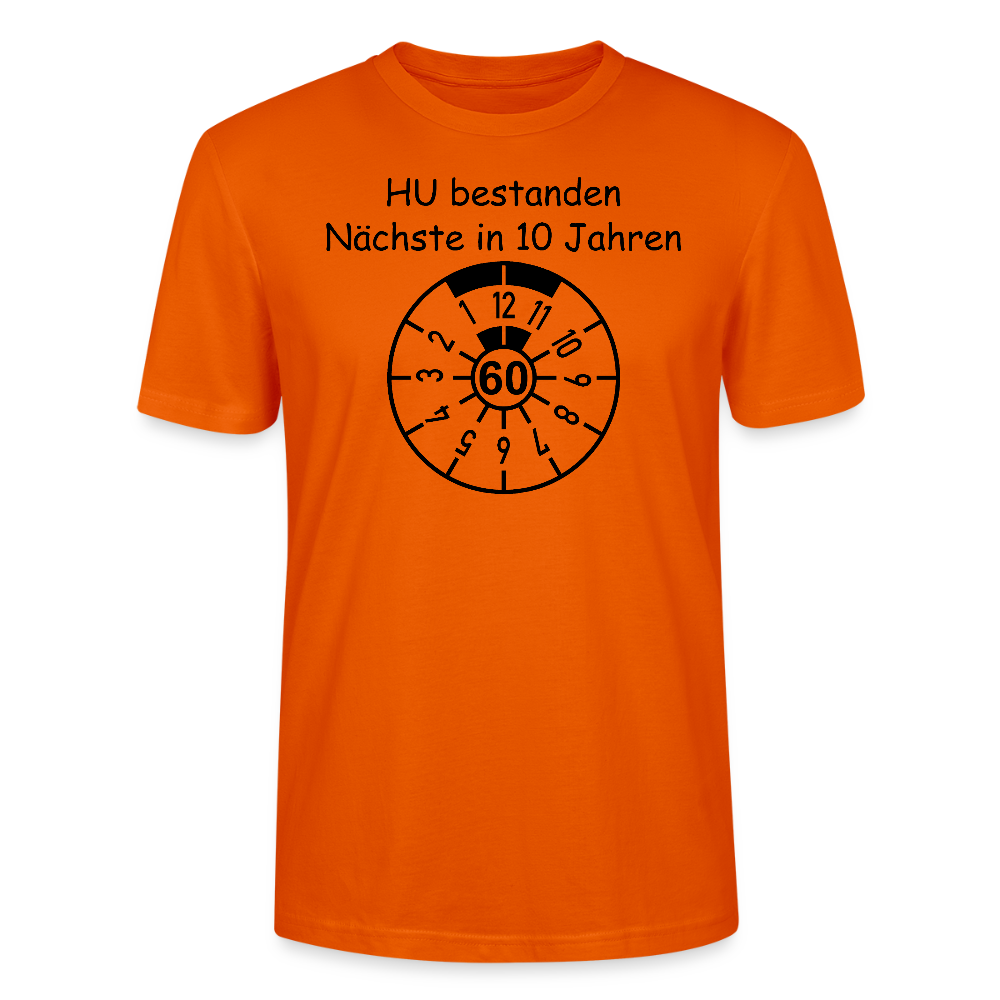 60. 60. Geburtstag T-Shirt HU bestanden TÜV Plakette Design tieforange Bio-Baumwolle - StreetwearX