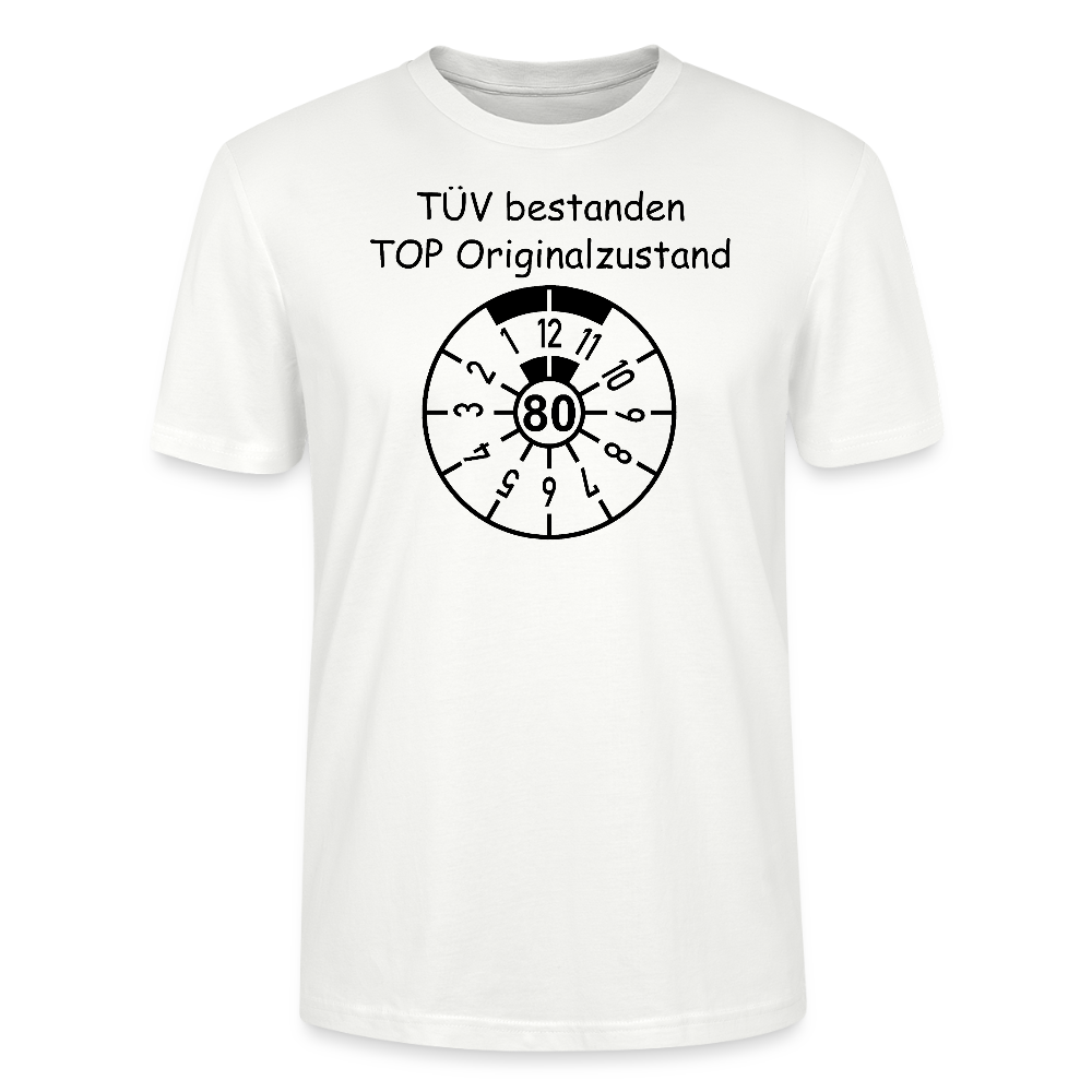 Geburtstag T-Shirt TÜV Originalzustand Plakette Design weiß Bio-Baumwolle - StreetwearX