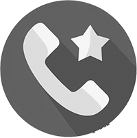 Graues Telefon-Icon mit einem Sternsymbol in der rechten oberen Ecke, dargestellt auf einem transparenten Hintergrund. Ideal für den Einsatz in Kontakt- oder Service-Bereichen einer Webseite.